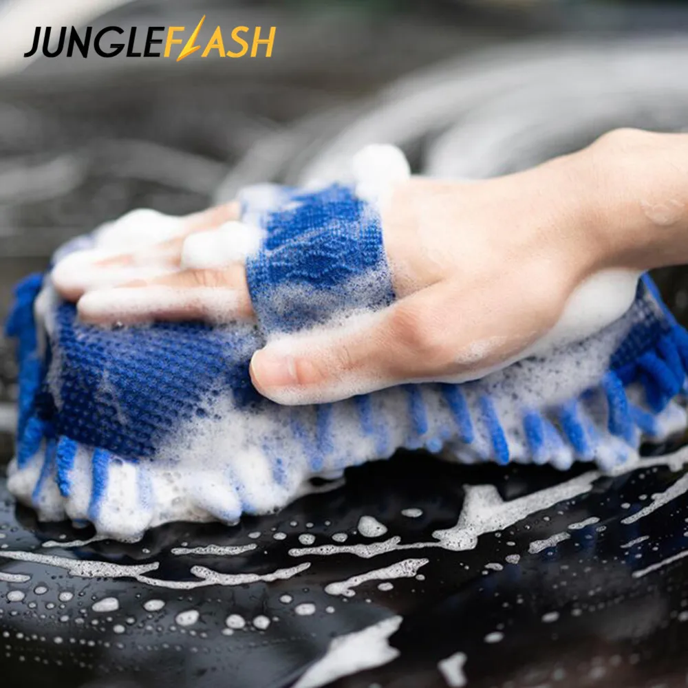JUNGLEFLASH перчатки для мойки автомобиля Чистящая губка автомобильные аксессуары из