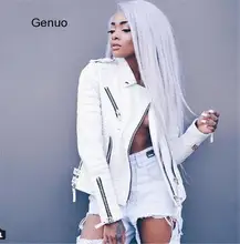 2020 New Fashion Women Motorcycle Faux Leather Jackets Ladies Long Sleeve Autumn Winter Biker Zippers Streetwear Black Coat