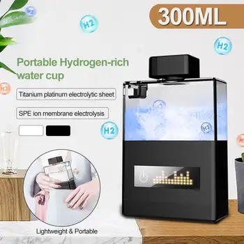 

LED Hydrogen-rich Water Generator Machine Bottle Water Inoizer Alkaline Cup Portable High H2 and ORP with Exhaust Hole