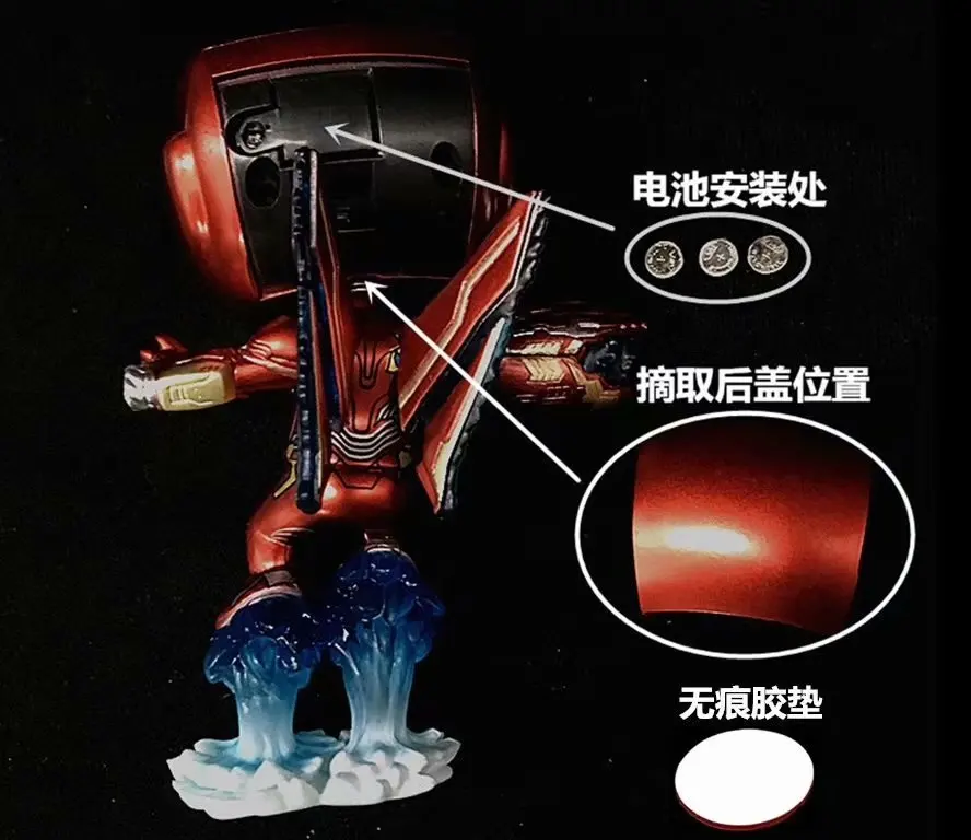 

Avengers 3 Iron Man Jet MK50 Iron Man Car Mounted Rotating Shining Capsule Toy Garage Kit