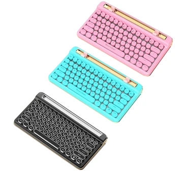 

76-Key Bluetooth Wireless Wired Dual-Mode Mechanical Keyboard Multi-Function Rechargeable Keyboard with Stand