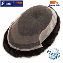 New OCT- Customize Men Toupee Lace & PU Base Toupee Wig For Men 130% Density Male Human Hair Prosthesis for Men 6