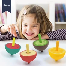 MiDeer, детские деревянные яблоко, киви, фрукты, вращающиеся игрушки, красочные мини спиннинговые топы, забавные Классические игрушки для детей, игра для родителей и детей