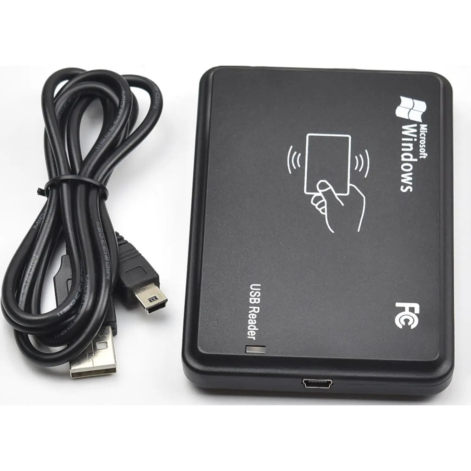 

13.56MHz Black USB Proximity Sensor Smart RFID NFC IC Card Reader 14443A with USB Cable no need Driver
