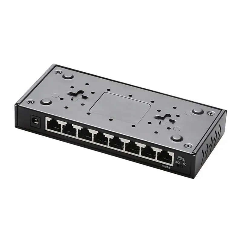 Diewu 8 портов Gigabit Ethernet сетевой коммутатор 10/100/1000 Мбит/с концентратор Настольный Lan коммутатор адаптер металлический чехол(ЕС вилка