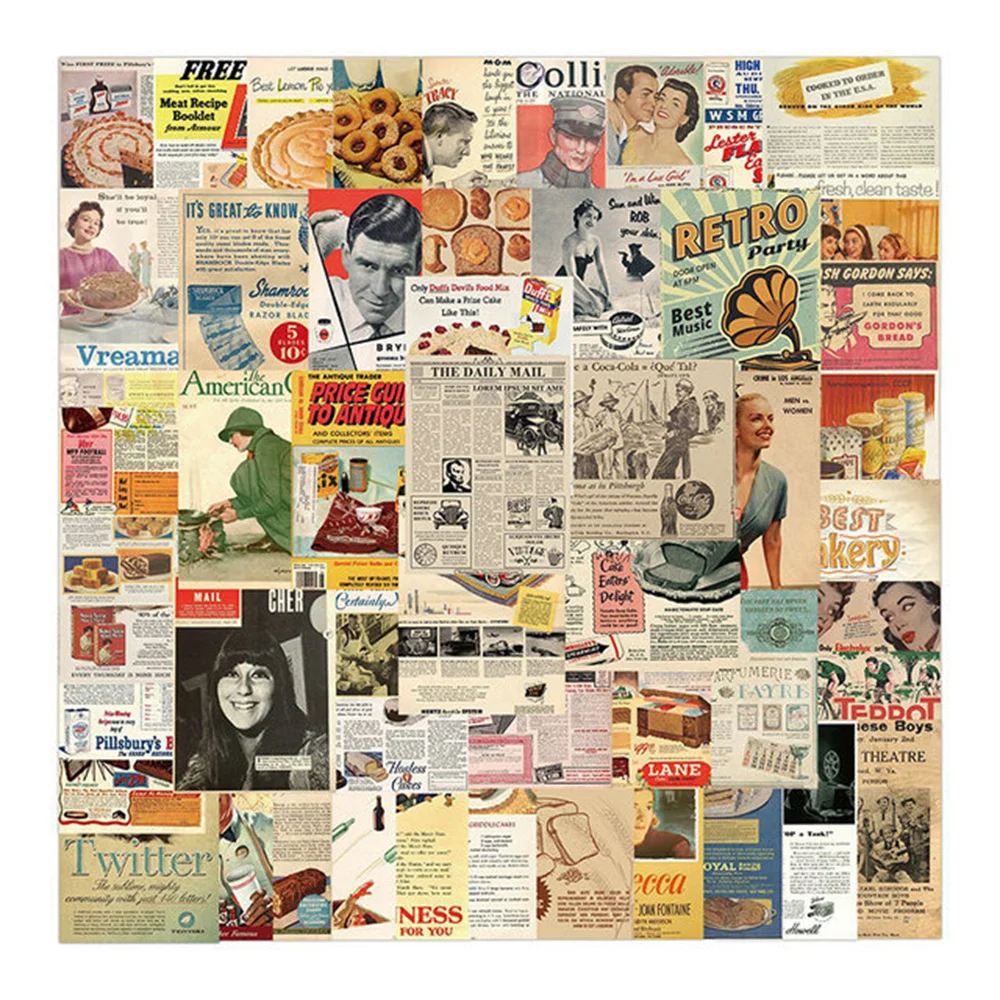 

10/30/50PCS European and American Retro Posters Graffiti Stickers Trolley Case Laptop Guitar Waterproof Stickers Wholesale