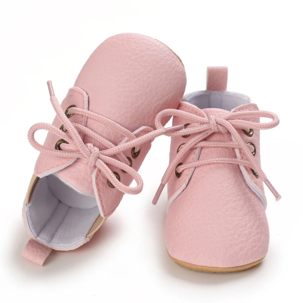 Soft Leather Baby Moccasins Shoes Newborn Rubber Sole First Walkers Infant Girls Anti-slip Prewalker Floral Border Toddler Shoes