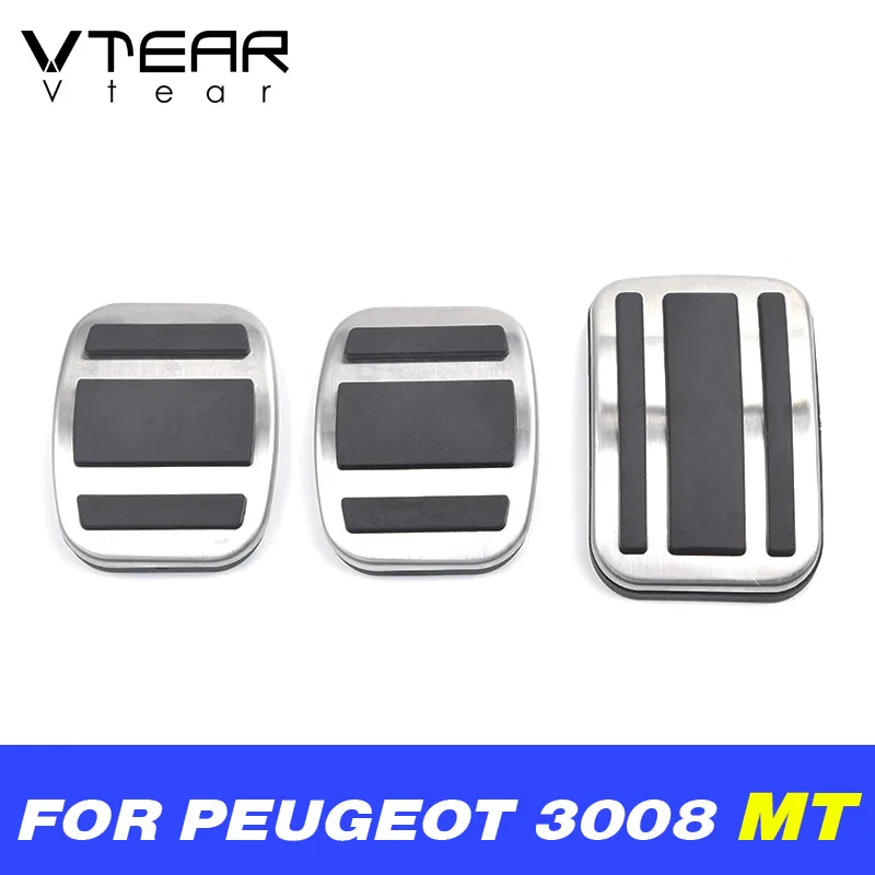 Vtear для peugeot 3008 5008/GT автомобильный акселератор педаль тормоза подножка педали пластина Защита салона Аксессуары