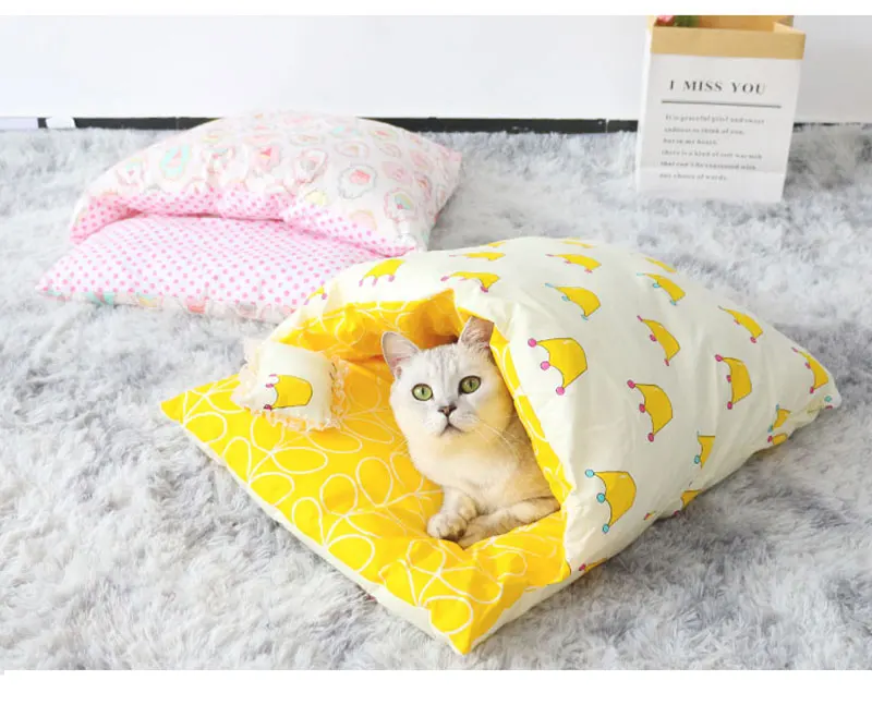 Домашнее животное Кошка Собака Кровать Дом зима Fodable круглая кровать кошка спальный коврик Конура гнездо для собак домашнее животное подушка котенок гнездо товары для домашних животных
