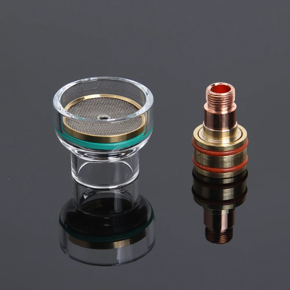 Kit de lentes de Gas para soplete de soldadura, accesorios de herramienta de arco de argón para WP-17/18/26, Kit de boquilla de copa Tig