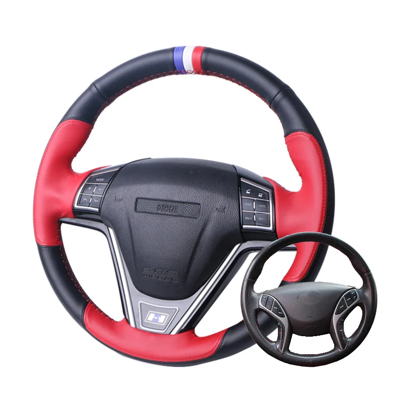 Искусственная кожа Чехол рулевого колеса автомобиля для hyundai Avante I30 2012-/на заказ рулевое покрытие