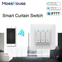WiFi Smart Push-Taste Vorhang Rollos Auslöser Schalter Tuya Fernbedienung Motorisierte Motor Arbeitet mit Alexa Google Hause