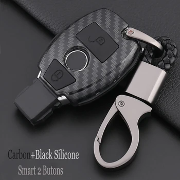 

Carbon fiber ABS Car Remote Key Shell Key Case Cover for Mercedes Benz W205 C/E Class W212 A B S GLC GLA GLK Car Accessories