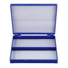 Мода Королевский синий пластик прямоугольник держать 100 микрослайд слайд коробка для микроскопа