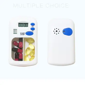 

2 Grid Electronic Timing Kit Portable Intelligent Reminder Timer For The Elderly Pill Box Daily Storage Case