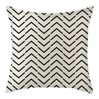 

Nanacoba Grey Striped Cushion Cover Geometric Pattern Pillow Covers for Home Chair Sofa Decorative Throw Pillow Cases 45X45cm