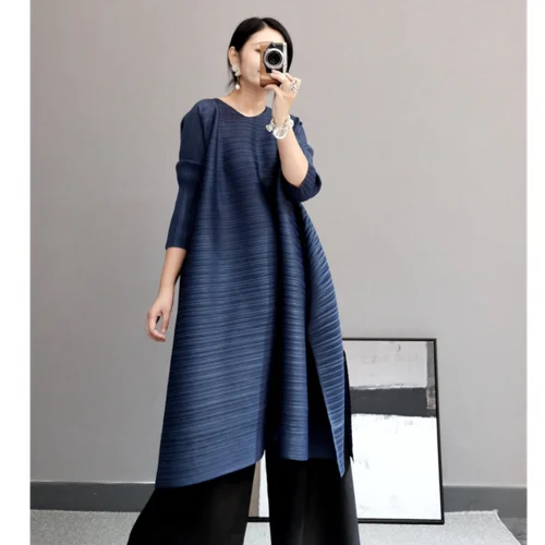 Dark Blue SuperAen, осеннее новое модное женское платье, большие размеры, европа, хлопок, повседневное женское платье, сплошной цвет, дикая женская одежда - Цвет: Dark Blue