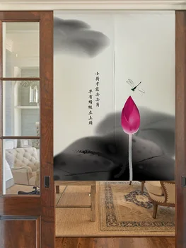 

Chinese Lotus Door Curtain Kitchen Partition Curtain Bathroom Bedroom Restaurant Half Curtain Decoration Feng Shui Curtain