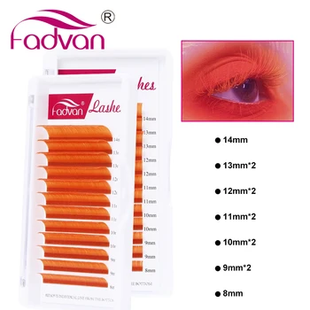 Orange Colored Easy Fan Lashes Russian Volume Lash Extension Makeup Party Club Natural False Eyelash Professional Grafting Tools 1