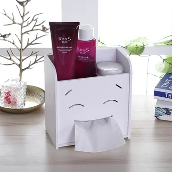 

Cosmetic Phone Storage Box Creative White Tissue Box Makeup Tool Lipstick Case Sundries Container Desktop Storage Boxes