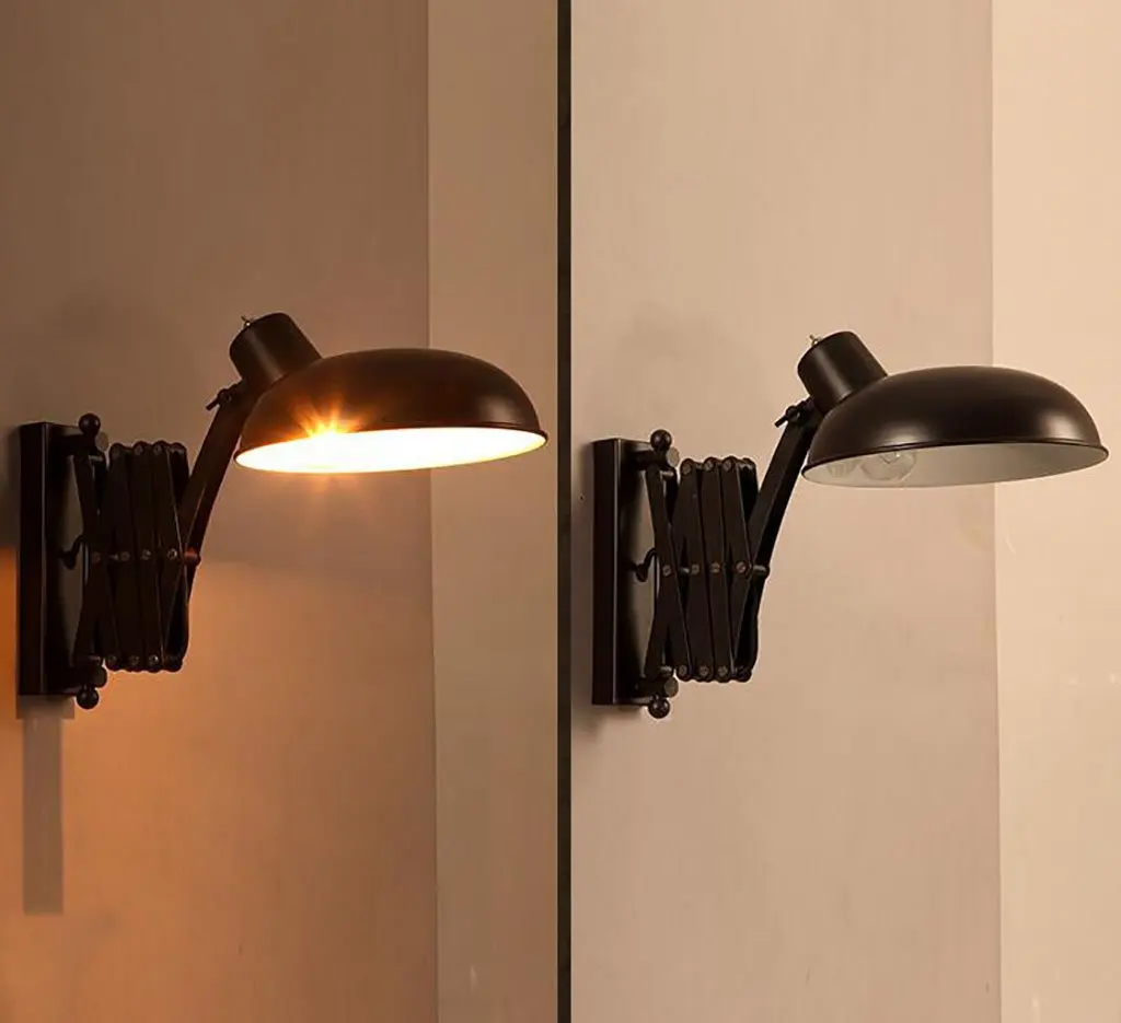 Американский Ретро промышленный Железный растягивающийся настенный светильник