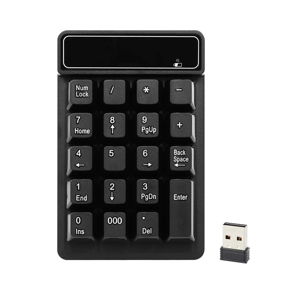 2 4 ГГц Беспроводной цифровая клавиатура Механическая 19 клавиш w/usb ресивер воды