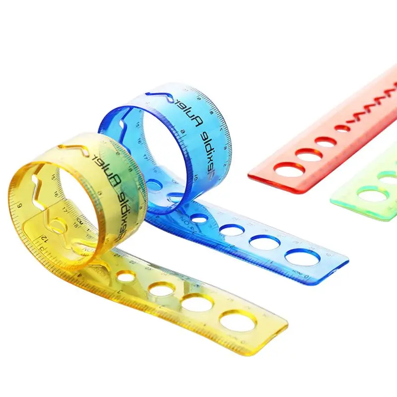 Soft 30cm Ruler Multicolour Flexible Creative Stationery Rule Office School Supplies 19QA