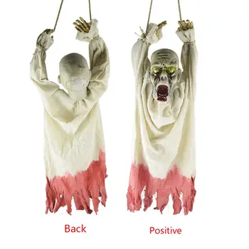 

Hanging Horror Skeleton Ghost Prop Devil Electric Ghost Doll Scary Face 449E