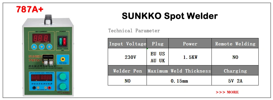 SUNKKO 737G Аккумуляторный аппарат для точечной сварки 1.5kw светодиодный свет точечной сварки для 18650 Батарея пакет точность сварки Пульс месте