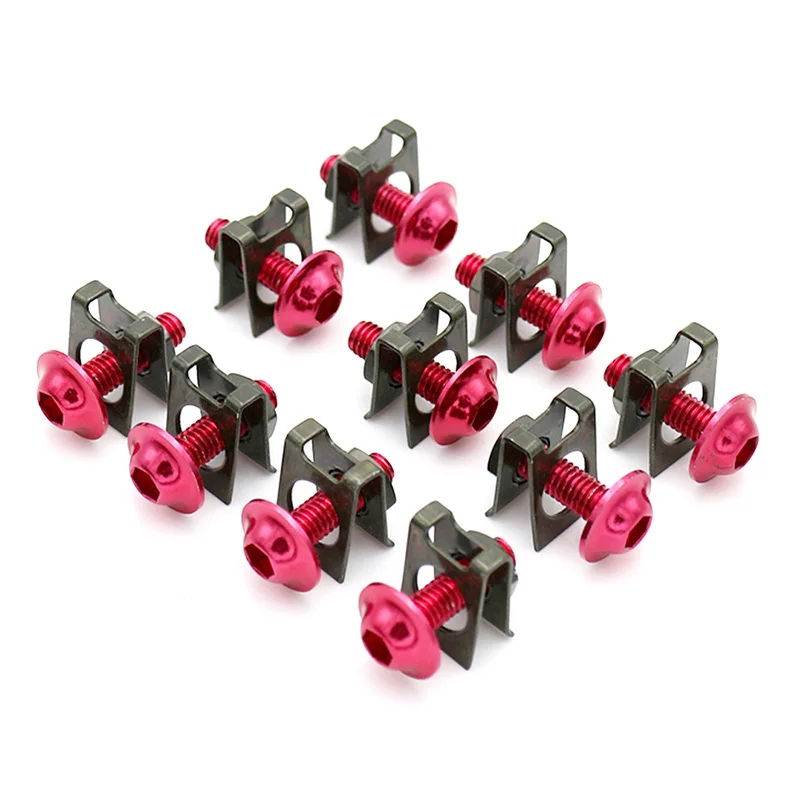 10pcs/lot 6mm Car Motorcycle Fairing Bolts Fastener Clips auto Shell Screw Aluminium Spring Nuts | Автомобили и мотоциклы