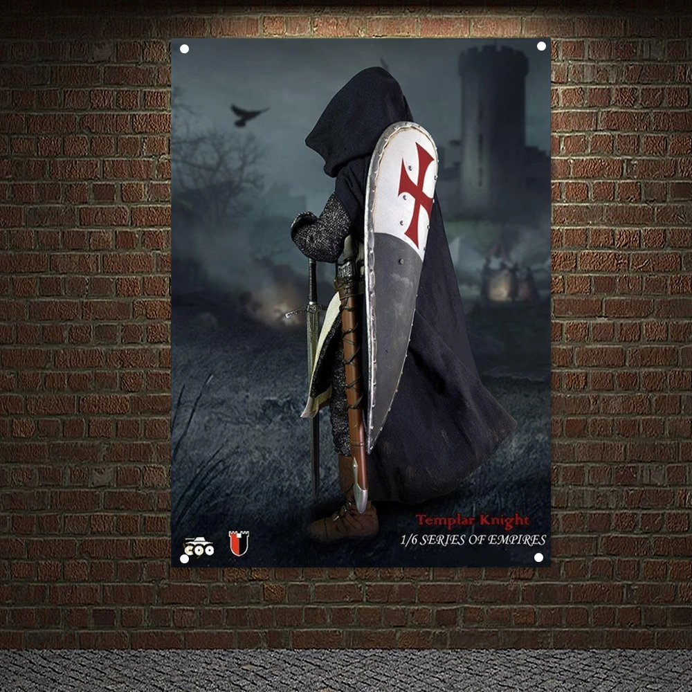 Рыцари Templar Armor Ретро постеры гобелены обои домашний декор винтажные кресторезы баннеры Флаги Настенные подвесные украшения роспись 5
