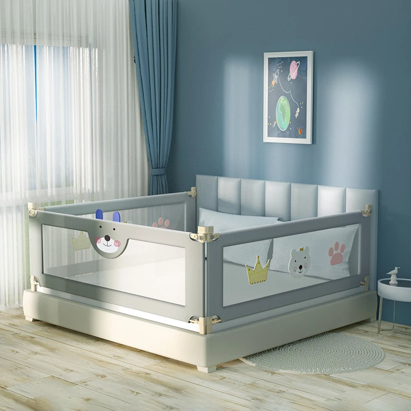Baby Bed Barrier Fence Safety Rails Guardrail Security Foldable Baby Home Playpen On Bed Fencing Gate Crib Adjustable 1 piece