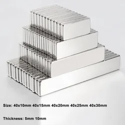 1pcs N35 Rectangle Neodymium Magnets Rare Earth Magnet Block Strong Craft Magnets Permanent Magnet 40x10mm/15mm/20mm/25mm/30mm