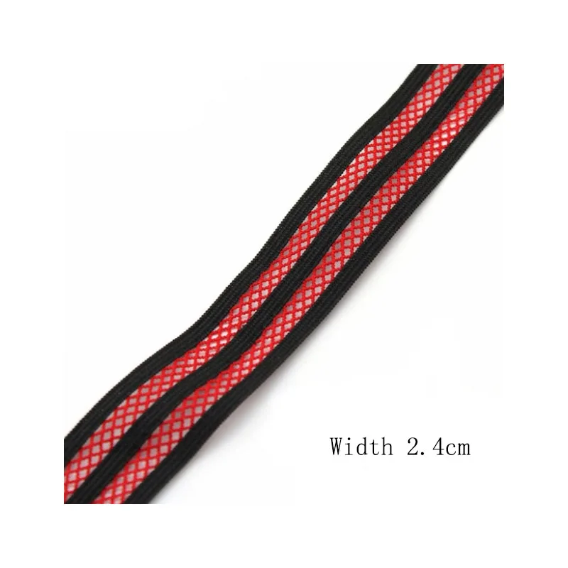 2.4 red 3 ярда цветной эластичный сетчатый эластичный пояс высокое качество свободные обтягивающие аксессуары для одежды багажная эластичная лента ширина около 2,5~ 4 см - Цвет: 2.4 red