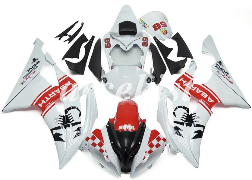 ABS мотоцикл полный обтекатель комплект подходит для YAMAHA YZF-R6 2008- 08 09 10 11 12 13 14 15 16 комплект кузова белый красный черный