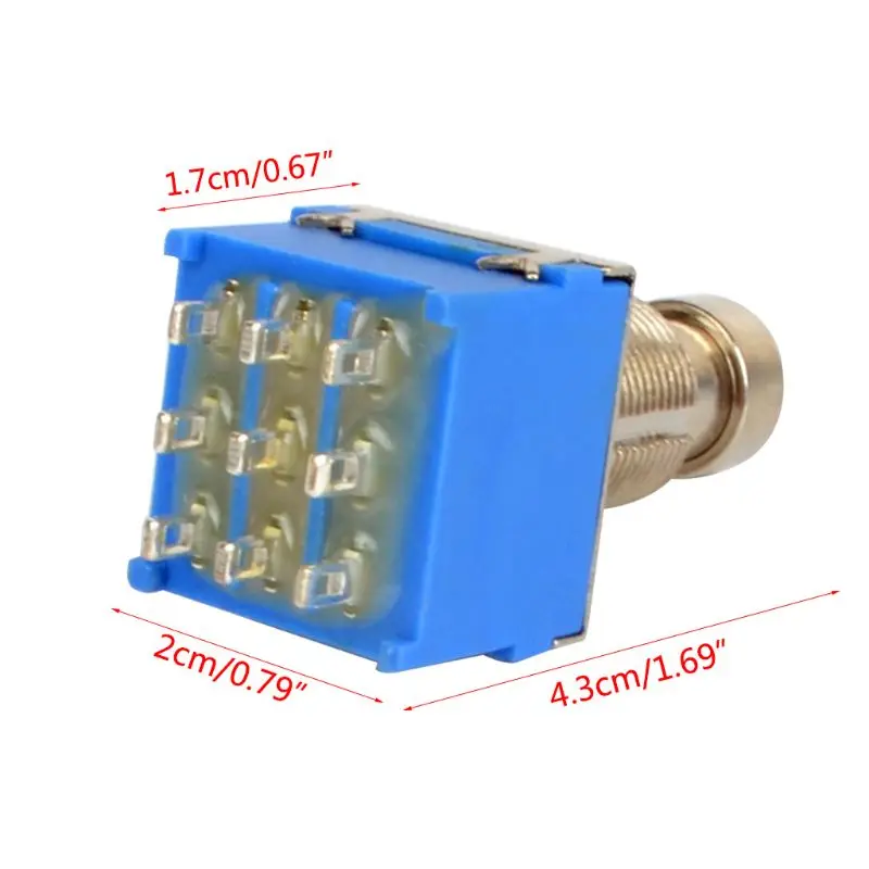 

10PCS 3PDT 9-PIN Metal Guitar Effects Stomp Switch Bypass Pedal Box Foot Switch Y98E