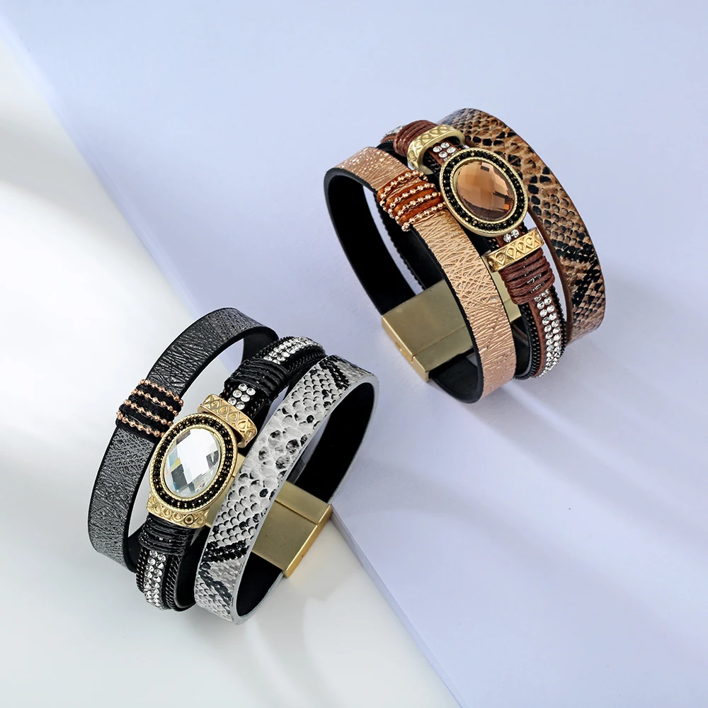 Модные витые браслеты и браслеты для женщин и мужчин ювелирные изделия Pulseira Masculina кожаный браслет с магнитной застежкой браслет бижутерия