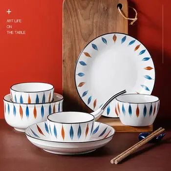 

European Style Dinner Plates Bowls and Dishes Set Bone China Dinnerware Sets Flower Ceramic Tableware Dish Set