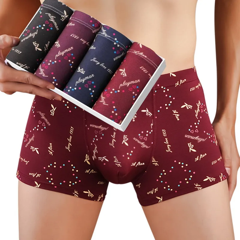 Male Panties Bamboo fiber Men's Underwear Boxers Breathable Man Trunk Boxer Print Underpants Comfortable Homme Traceless Shorts hot mens underwear