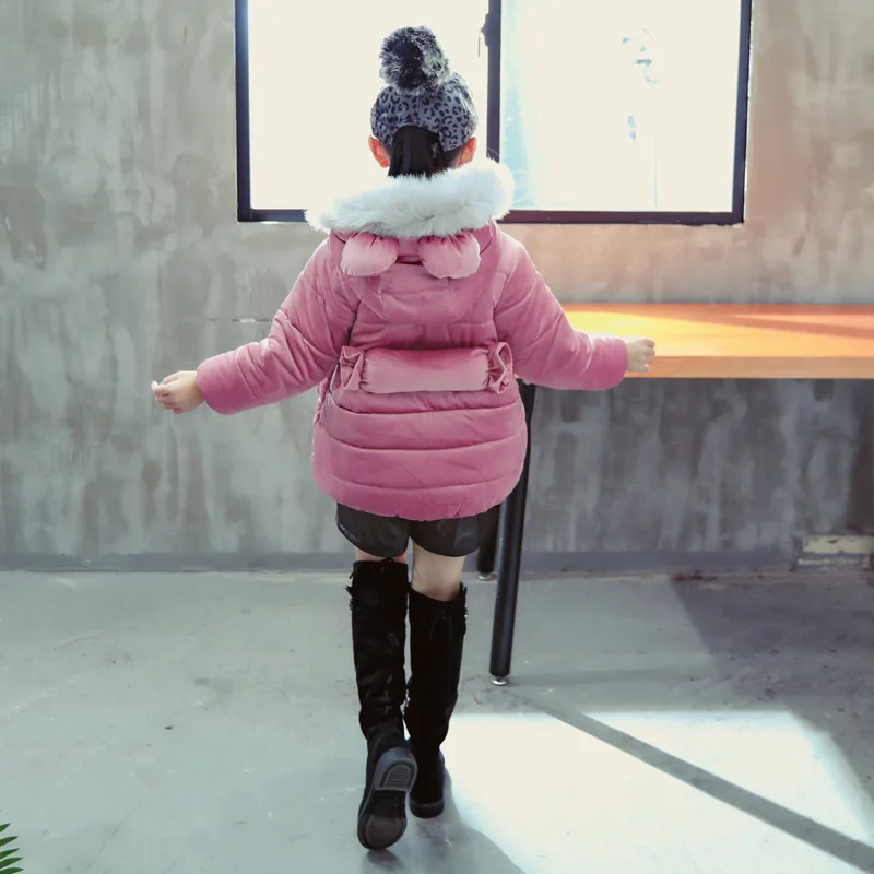 Детская одежда; Сезон Зима; одежда из хлопка с подкладкой для девочек; детское зимнее пальто в Корейском стиле; детская одежда средней длины; плотная одежда Candy Co