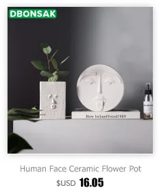 Human Face Vase Abstract Sculpture Portrait Ceramics Vase Flower Pot Flower Arrangement Modern Ornament Decoration Flowers Vases