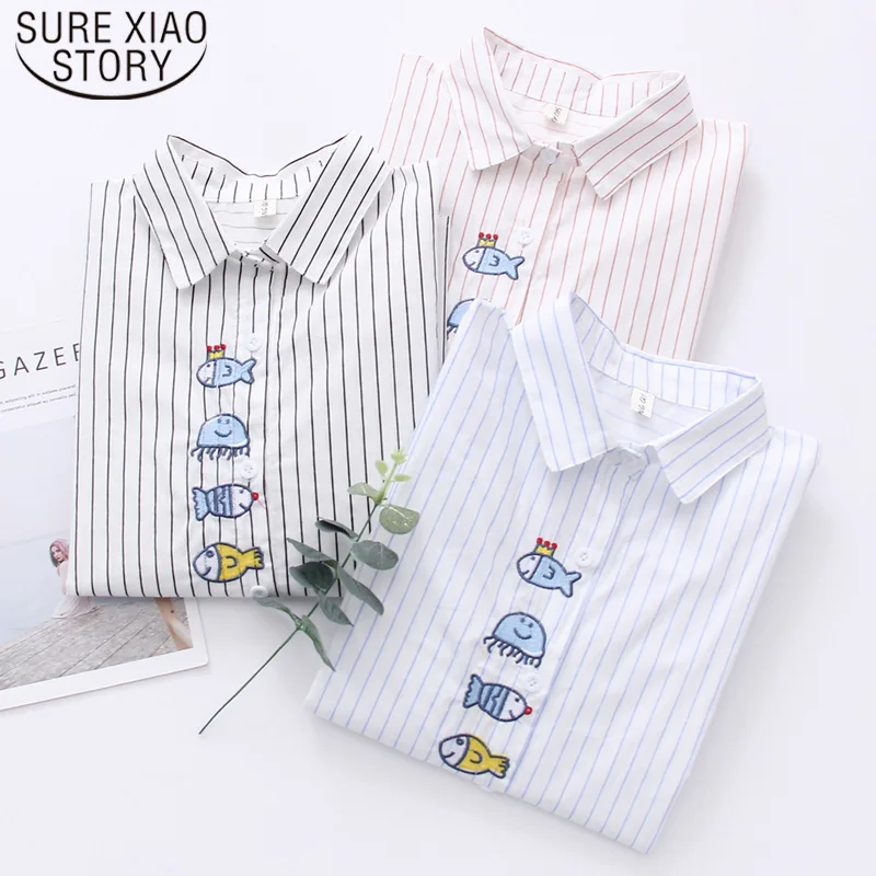 Blusas Mujer De Moda Весна Осень Новые корейские женские блузки и топы с оборками с длинным рукавом обычные женские рубашки 6715 50