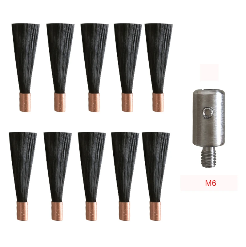 

M6/M8 Polishing Brush Head for Stainless Steel Weld Bead Processor Welding Seam Cleaner 10pcs Brush Head + 1pcs Connector Head Y