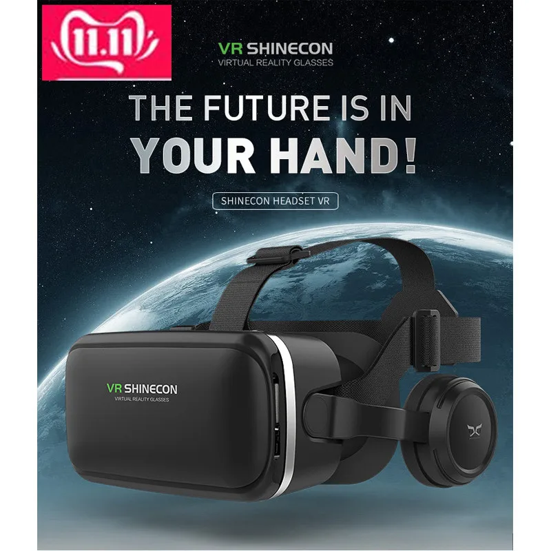 VR/ar очки 3D очки Vritual Reality Shinecon гарнитура VR очки универсальная 3D коробка для iphone с контроллером dec12