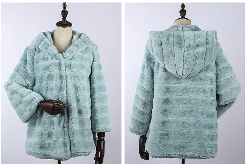 Стиль, модная меховая куртка, женский корейский стиль, свободный крой, искусственный мех кролика, женское меховое пальто