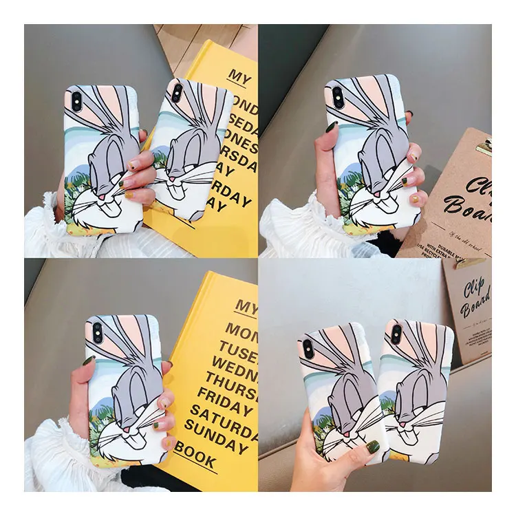 Винтажный милый чехол-Кролик для iPhone XS Max X XS i8 Lover Пара защитный чехол для iPhone 7 8 Plus 6 6s Coque