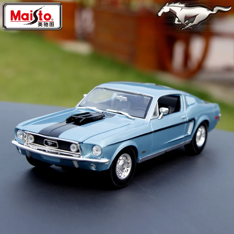 Maisto 1:18 1968 Ford Mustang GT Модель автомобиля из сплава Модель автомобиля украшение автомобиля коллекция Подарочная игрушка Литье под давлением модель игрушка для мальчиков
