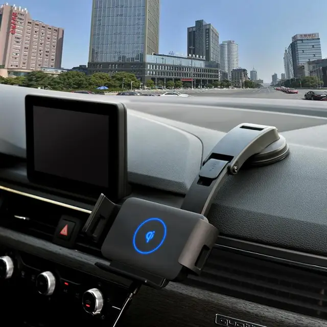 15W Qi Fast Car Wireless Charger for Samsung Galaxy Fold Fold Z 2 3 iPhone 13 12 Pro Fold Air Vent Suction Mount Phone Holder 4