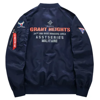 

Spring Autumn Air Force One MA1 Bomber jacket Men Fashion Stand Collar Mens Pilot Jackets Thin Baseball Uniform Coat Streetwear