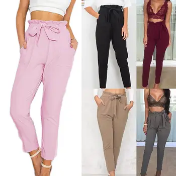

Pants Women High Waist Stretchy Skinny Pants Women Pocket pencil pants Sexy Women Plus Size Long Pants